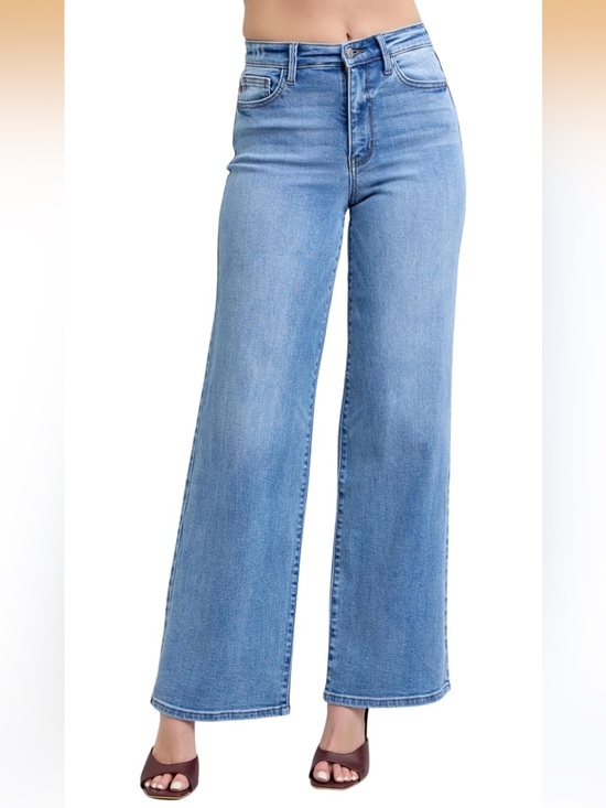 Judy Blue Denim - Judy Blue Los Angeles Wide Leg Jeans Size 9/29 Medium Wash EUC